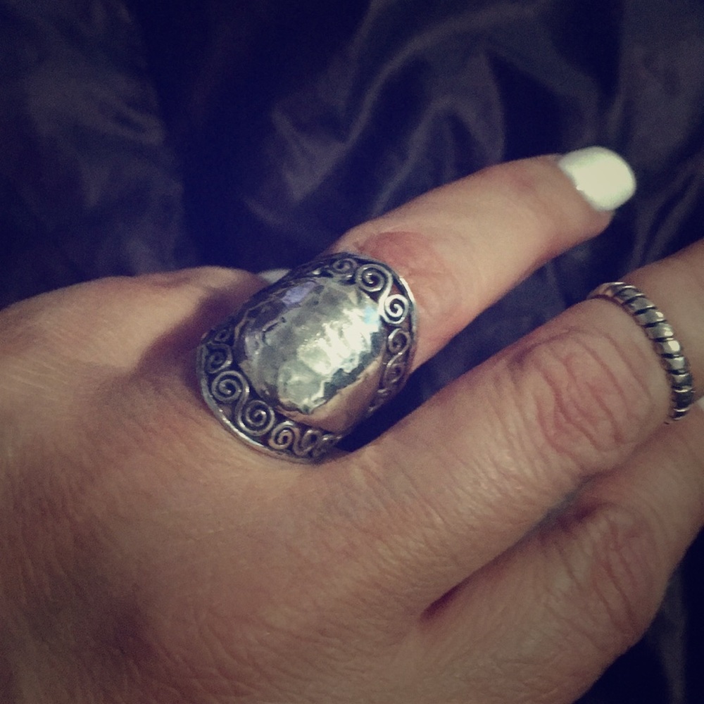 Solid sterling silver bubble ring